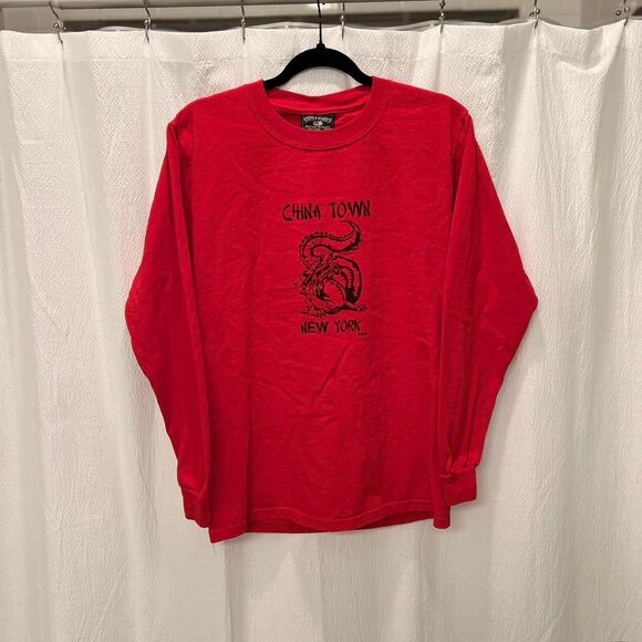 Red Steve & Barry‘s Chinatown, New York long sleeve T-shirt - Picture 1 of 4